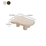 Stylish Cream Wood Free Form Four Legs Coffee Table #size