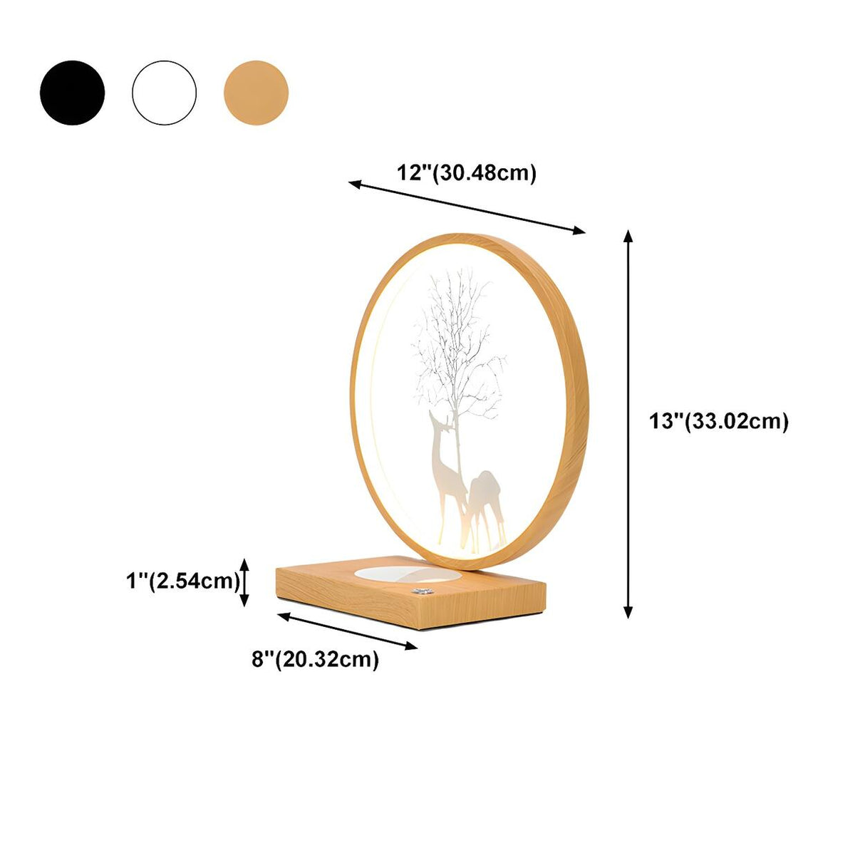 Stylish Creative Deer Silhouette Circle Table Lamp 