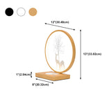 Stylish Creative Deer Silhouette Circle Table Lamp #size