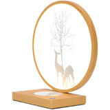 Stylish Creative Deer Silhouette Circle Table Lamp Image - 5