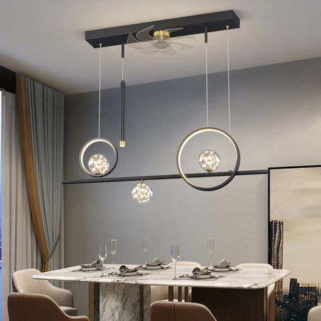 Stylish Creative Dining Room Pendant Fan with Light Image - 1