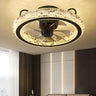 Stylish Crystal Flush Circle Ceiling Fan with Light Image - 1