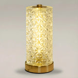 Stylish Crystal Glass Cylindrical LED Table Lamp Image - 2