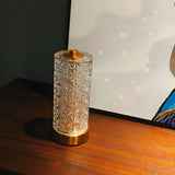 Stylish Crystal Glass Cylindrical LED Table Lamp Image - 6