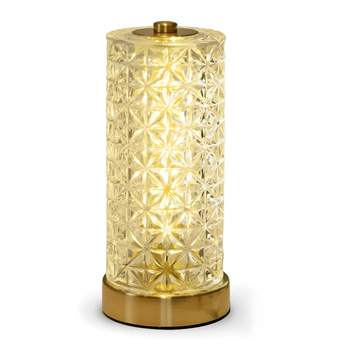 Stylish Crystal Glass Cylindrical LED Table Lamp Image - 7