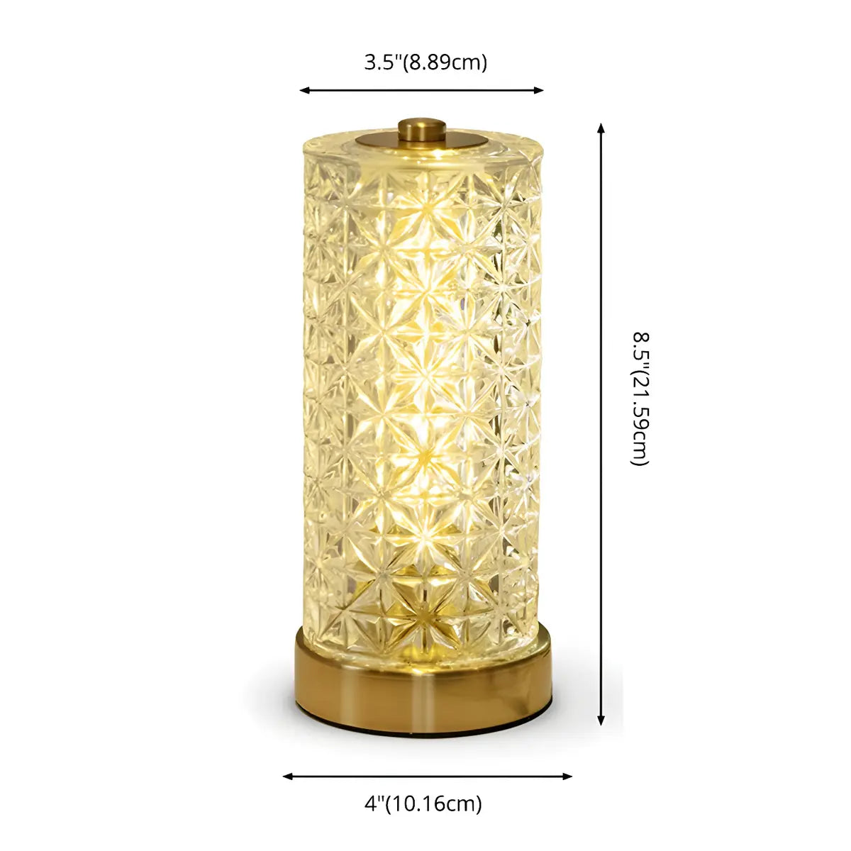 Stylish Crystal Glass Cylindrical LED Table Lamp Image - 8