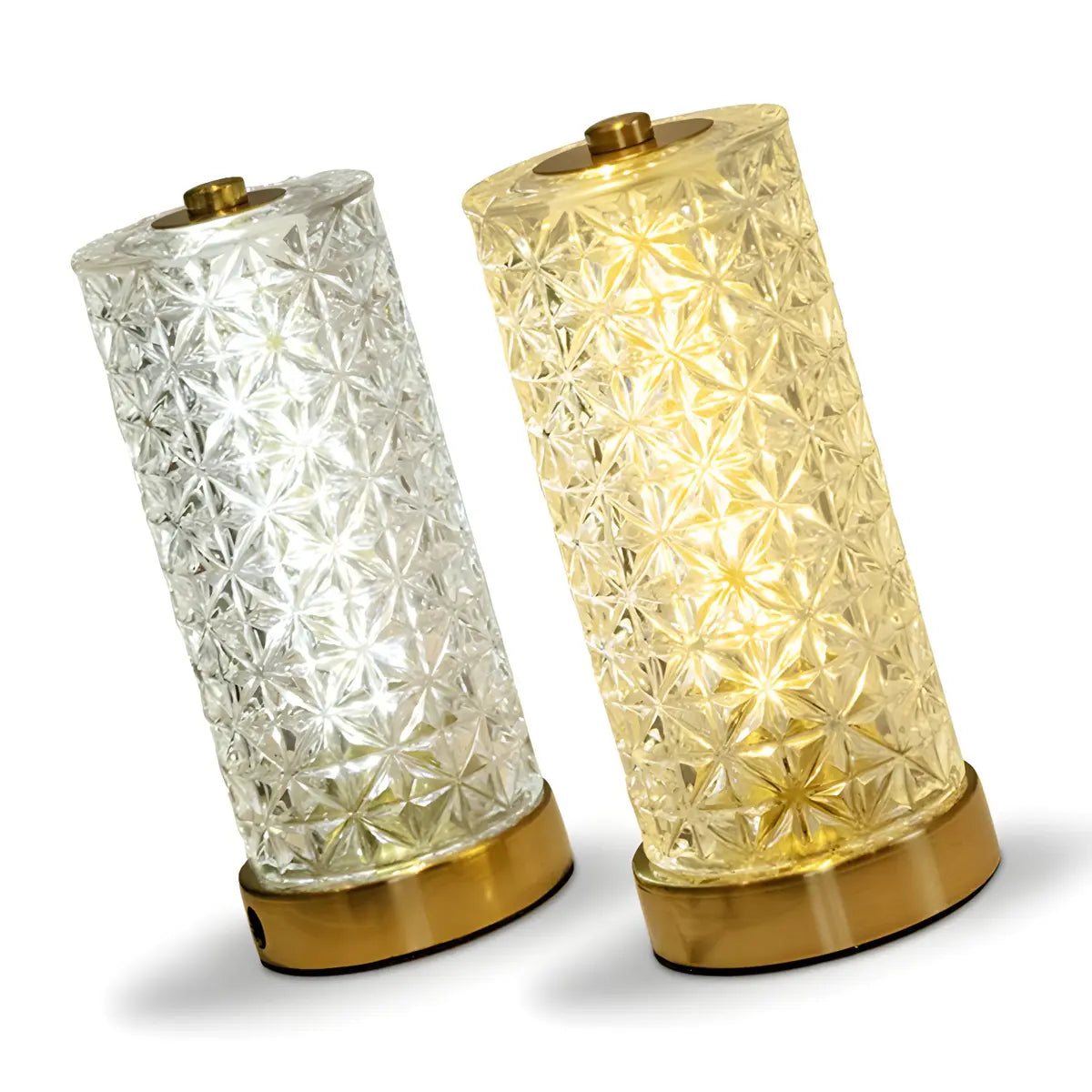 Stylish Crystal Glass Cylindrical LED Table Lamp Image - 9