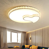 Stylish Crystal Round Heart LED Flush Mount Light Image - 1