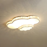 Stylish Crystal Round Heart LED Flush Mount Light Image - 7