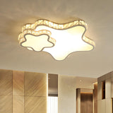 Stylish Crystal Round Heart LED Flush Mount Light Image - 8