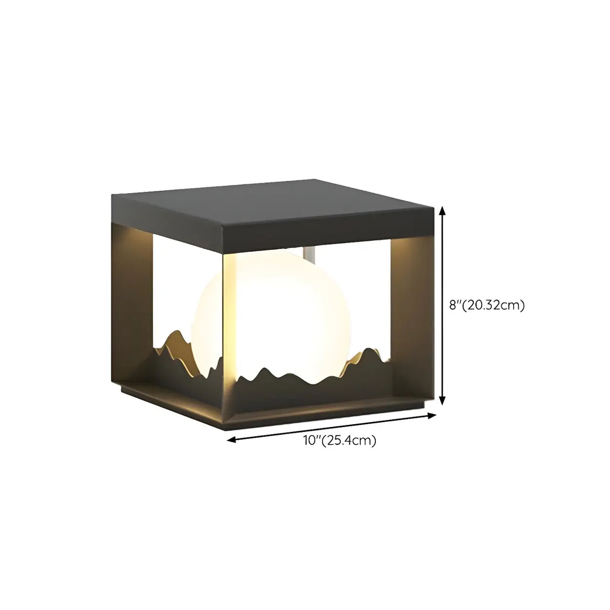 Stylish Cube Ball Decor Outdoor Garden Post Table Lamp Image - 21