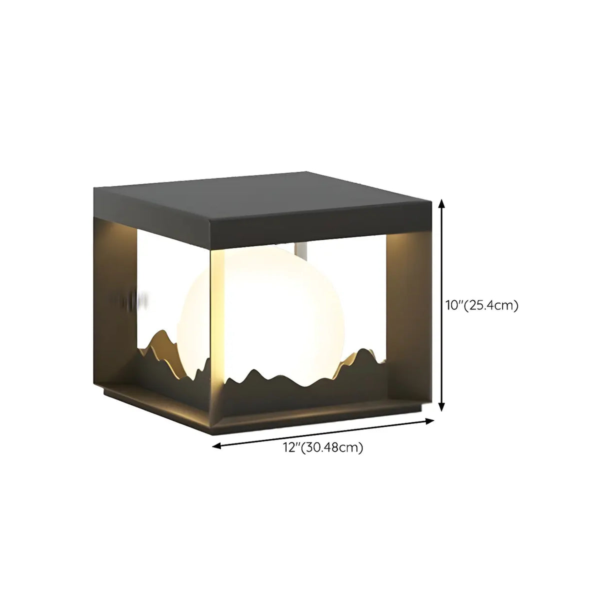 Stylish Cube Ball Decor Outdoor Garden Post Table Lamp Image - 22