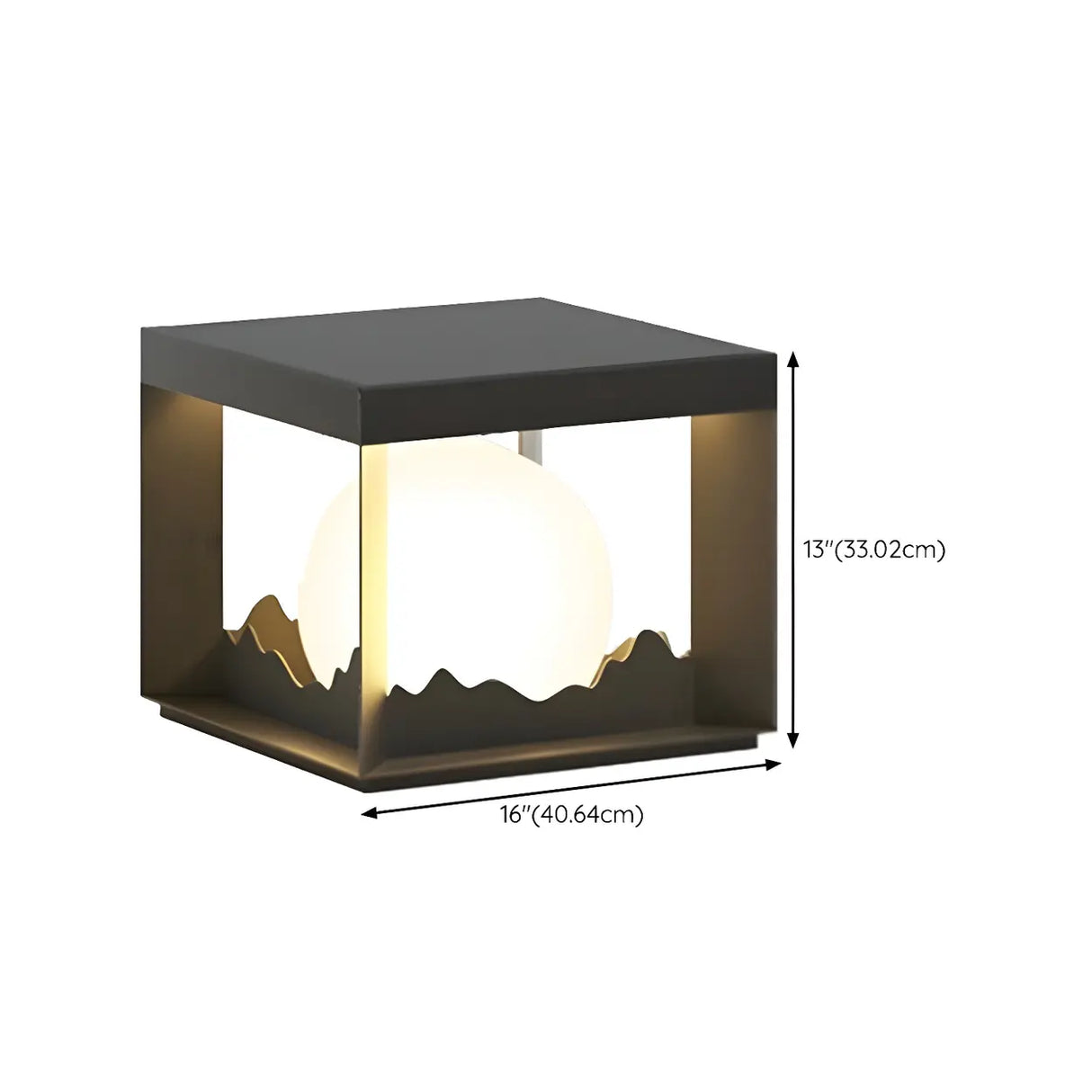 Stylish Cube Ball Decor Outdoor Garden Post Table Lamp Image - 23