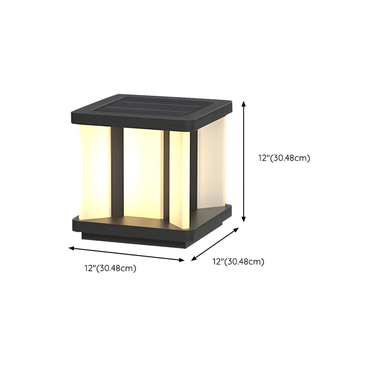 Stylish Cube Black Strip Decor Metal Outdoor Table Lamp Image - 17