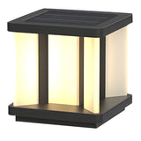 Stylish Cube Black Strip Decor Metal Outdoor Table Lamp Image - 6