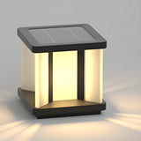 Stylish Cube Black Strip Decor Metal Outdoor Table Lamp Image - 9