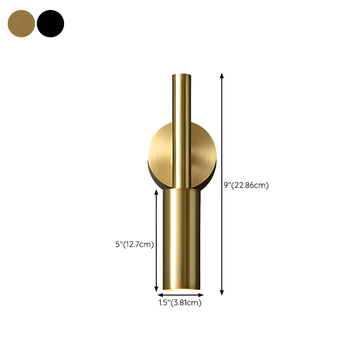 Stylish Cylinder Brass Bedside Reading Wall Sconce 