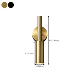 Stylish Cylinder Brass Bedside Reading Wall Sconce #size