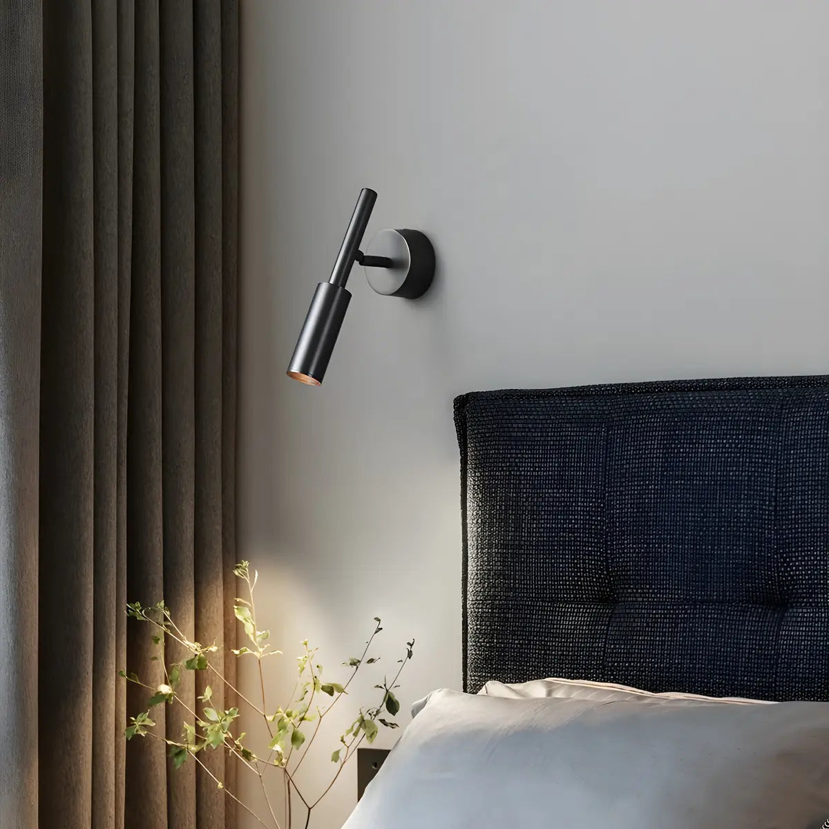 Stylish Cylinder Brass Bedside Reading Wall Sconce Image - 3