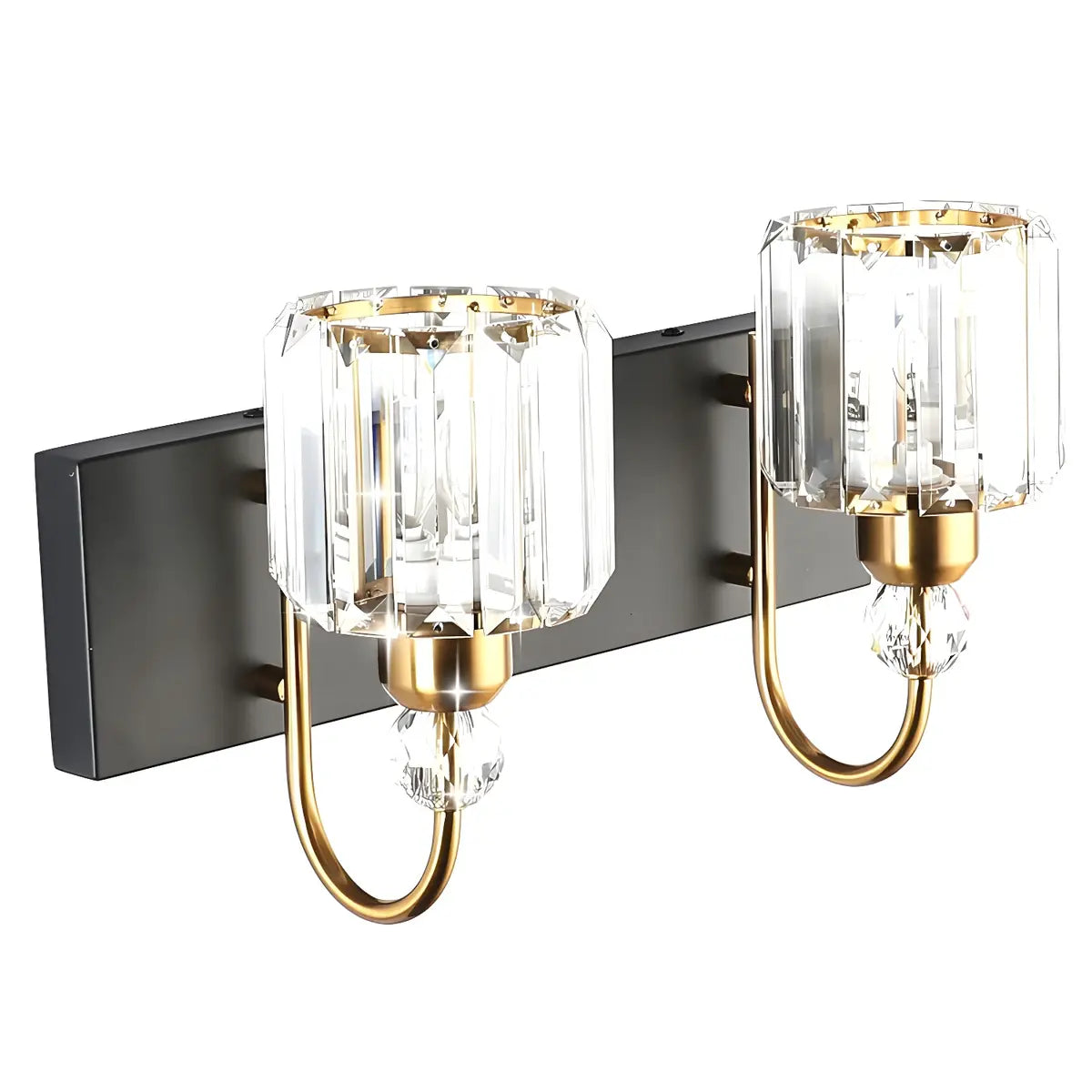 Stylish Cylinder Clear Crystal Bathroom Vanity Light Image - 10