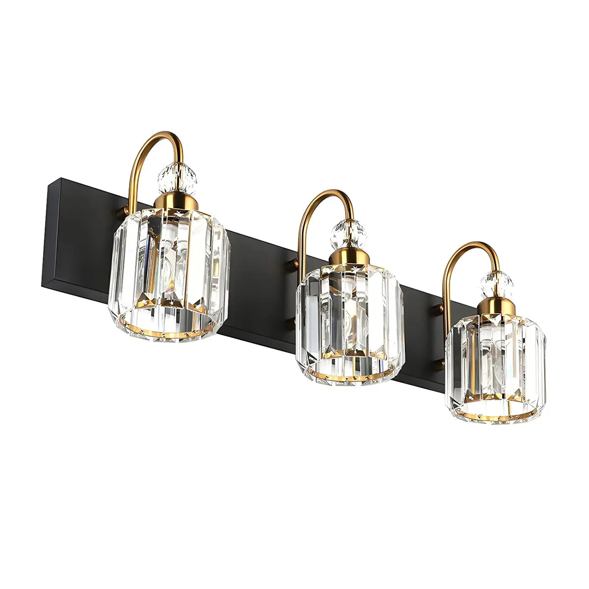 Stylish Cylinder Clear Crystal Bathroom Vanity Light Image - 13