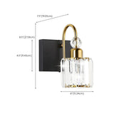 Stylish Cylinder Clear Crystal Bathroom Vanity Light #size