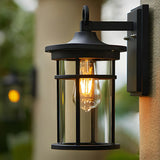 Stylish Cylinder Mini Black Metal Outdoor Wall Lamp Image - 3