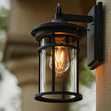 Stylish Cylinder Mini Black Metal Outdoor Wall Lamp Image - 4