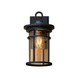 Stylish Cylinder Mini Black Metal Outdoor Wall Lamp Image - 5