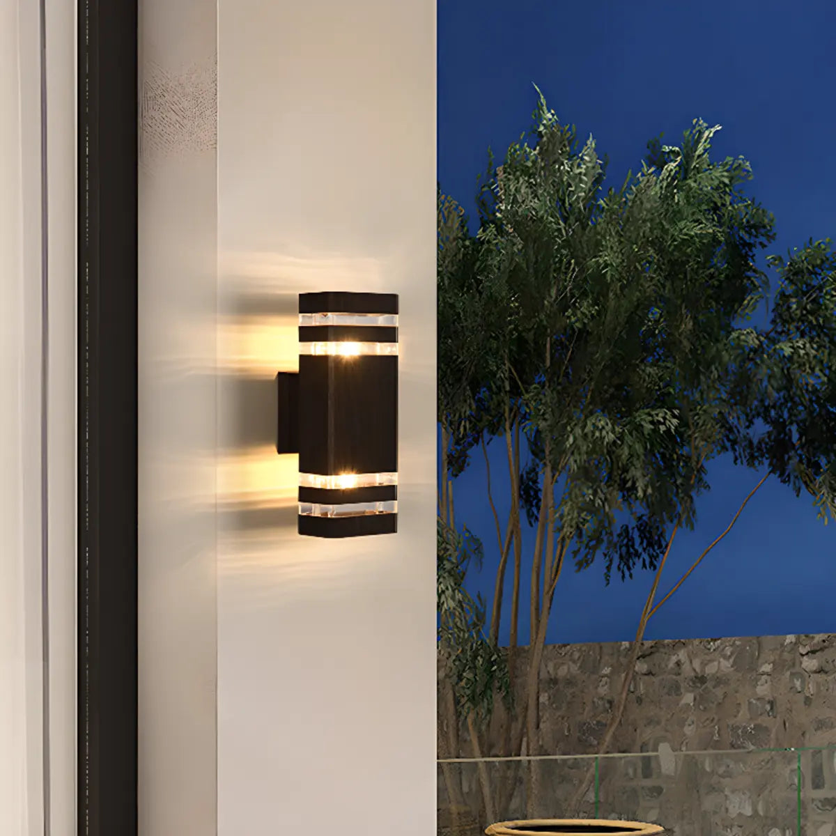 Stylish Cylindrical Exterior Ambience Wall Light Black Image - 1