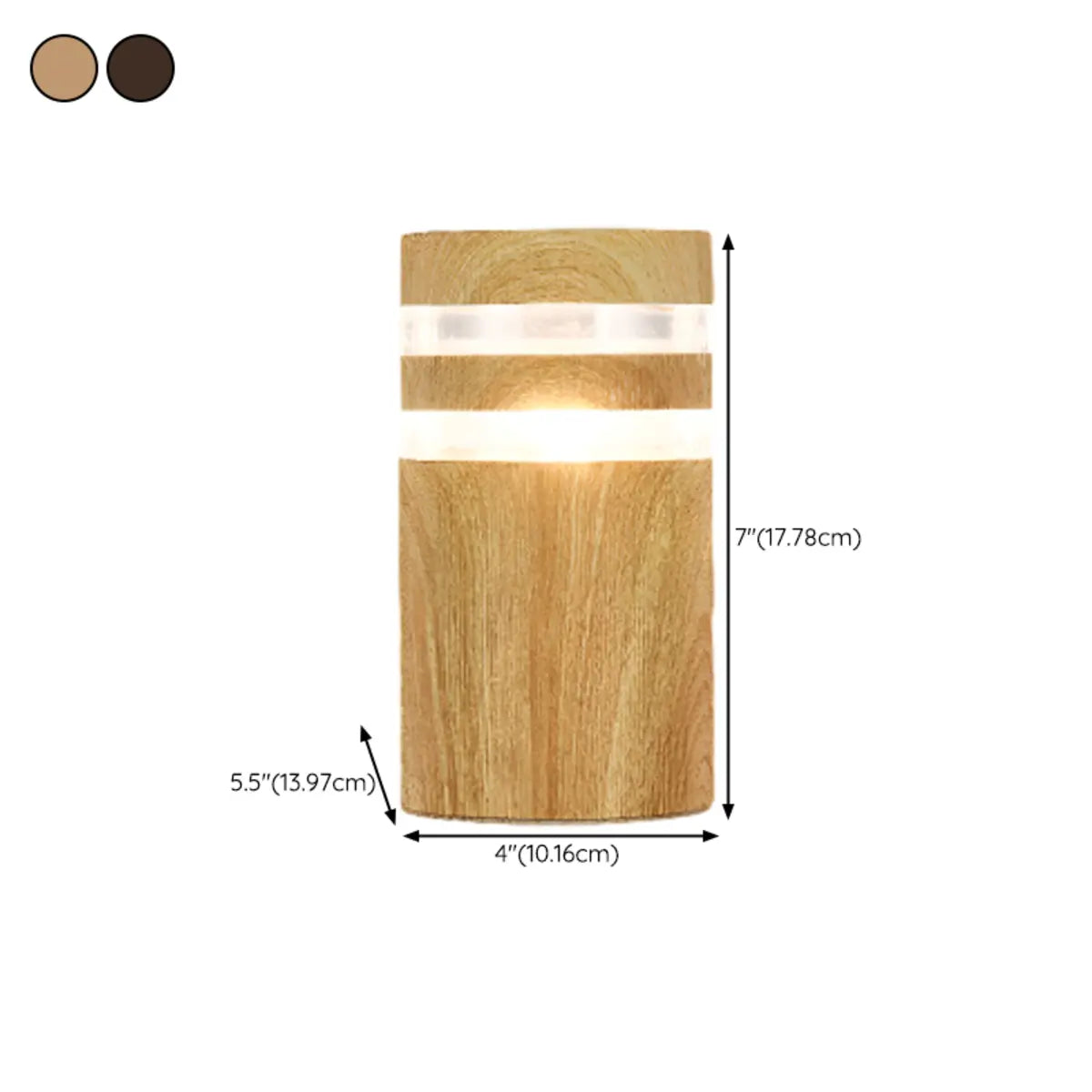 Stylish Cylindrical Exterior Ambience Wall Light Black 