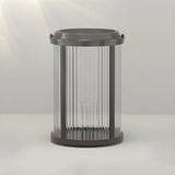 Stylish Cylindrical Metal Outdoor Lantern Table Lamp Image - 10