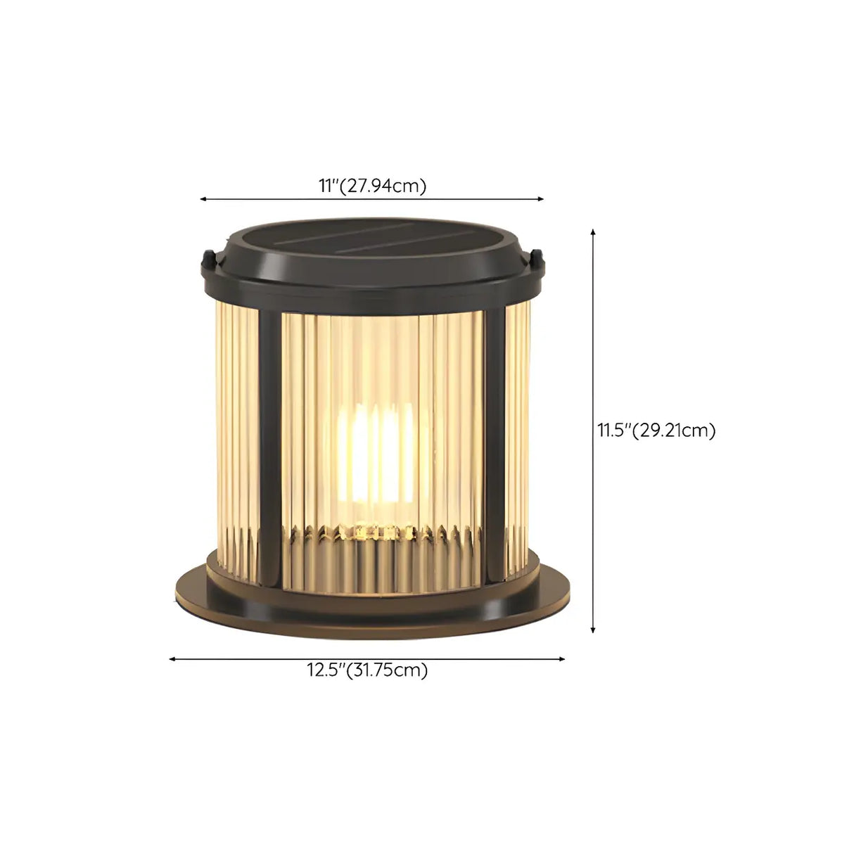 Stylish Cylindrical Metal Outdoor Lantern Table Lamp Image - 16