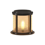 Stylish Cylindrical Metal Outdoor Lantern Table Lamp Image - 3