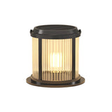 Stylish Cylindrical Metal Outdoor Lantern Table Lamp Image - 7