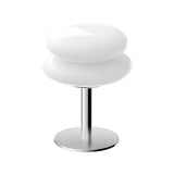 Stylish Double Layer Round Glass Iron Base Table Lamp Image - 10