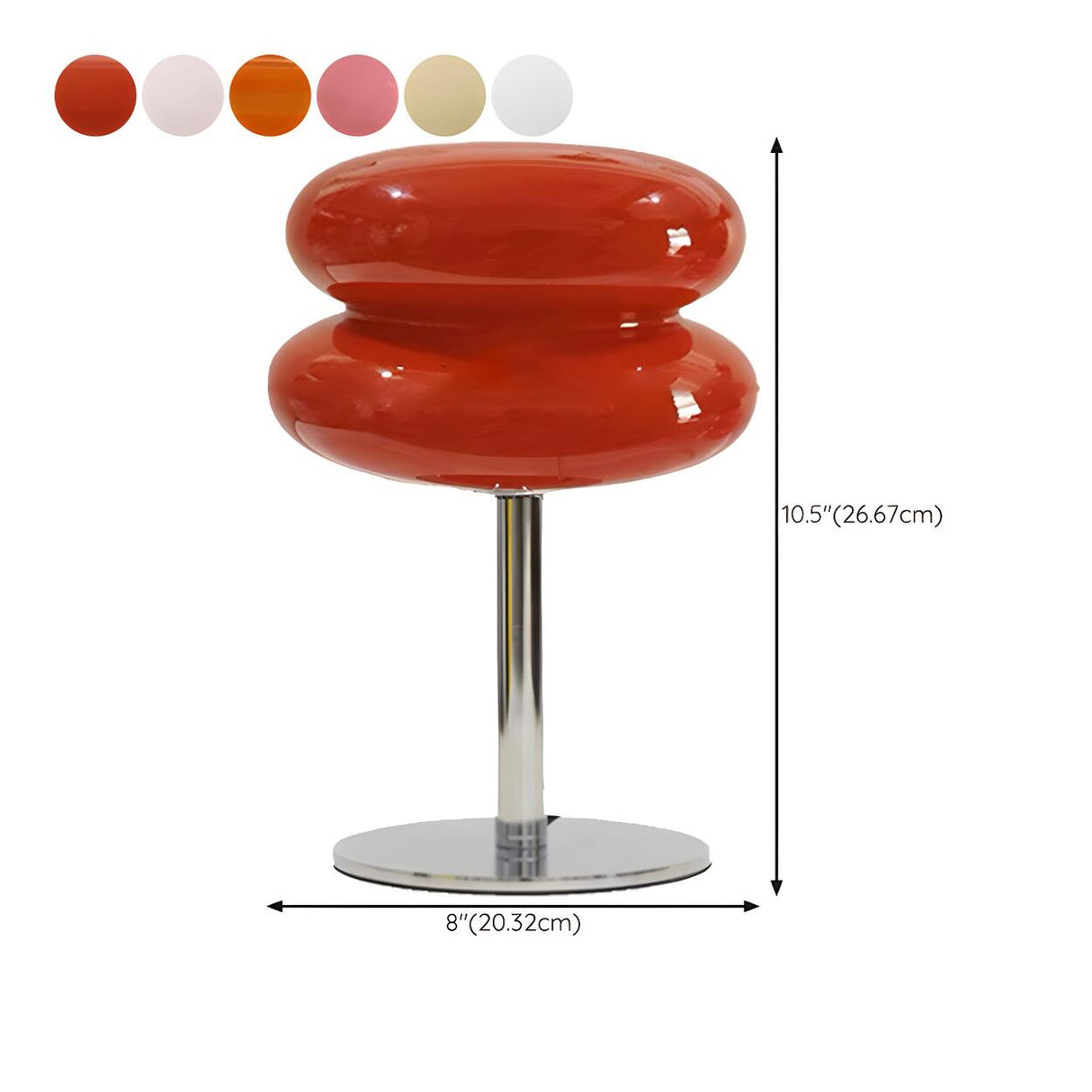 Stylish Double Layer Round Glass Iron Base Table Lamp 