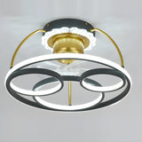 Stylish Double Round LED Ceiling Fan Light Fixtures Image - 18