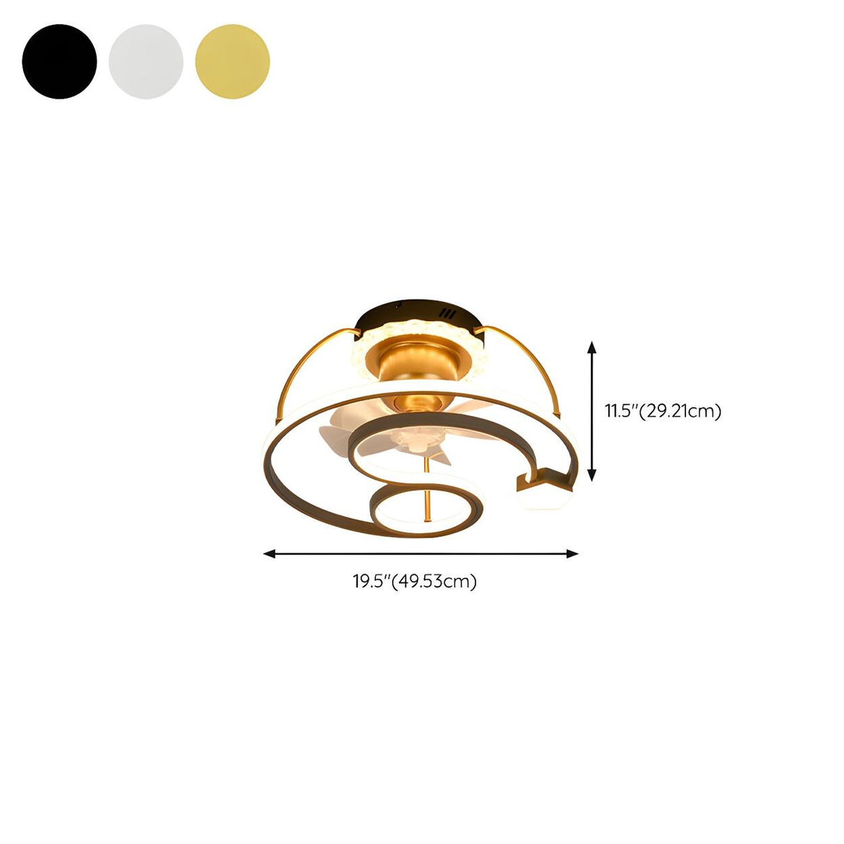 Stylish Double Round LED Ceiling Fan Light Fixtures Image - 31