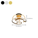 Stylish Double Round LED Ceiling Fan Light Fixtures Image - 31