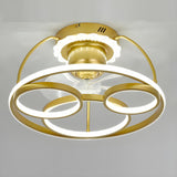 Stylish Double Round LED Ceiling Fan Light Fixtures Image - 9