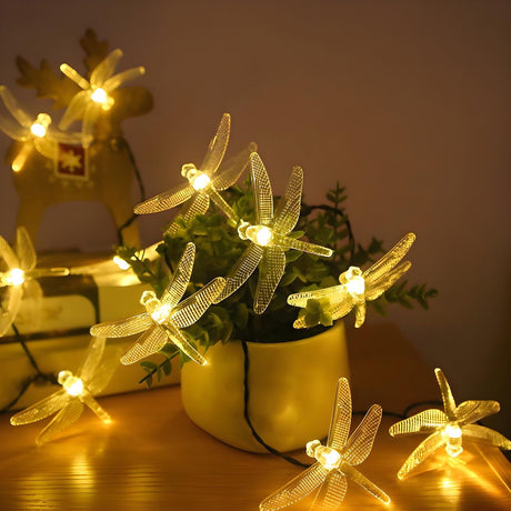 Stylish Dragonfly White LED Cozy String Lights Image - 1