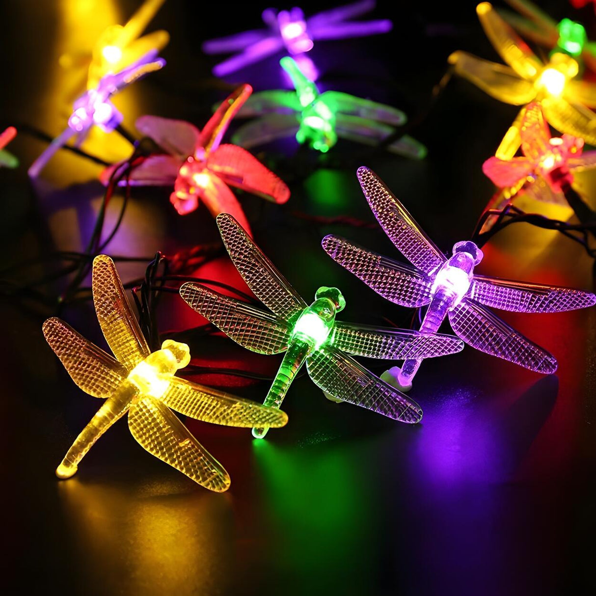 Stylish Dragonfly White LED Cozy String Lights Image - 3