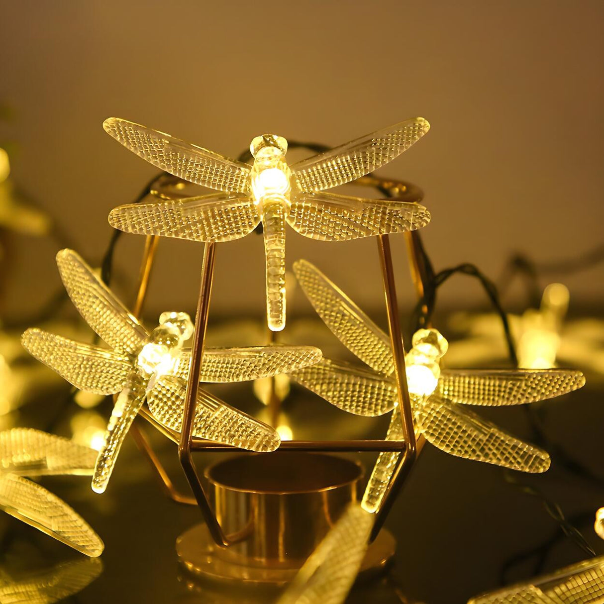 Stylish Dragonfly White LED Cozy String Lights Image - 4