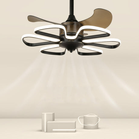 Stylish Elegant Flower Modern Ceiling Fan with Light Image - 1