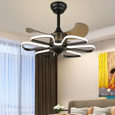 Stylish Elegant Flower Modern Ceiling Fan with Light Image - 14