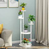 Stylish Floor Round Wooden Pallet Sliding Flower Stand Image - 1