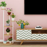 Stylish Floor Round Wooden Pallet Sliding Flower Stand Image - 17