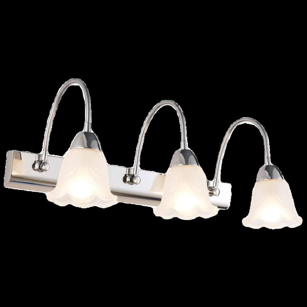 Stylish Flower 3-Light Sliver Bathroom Vanity Light Image - 10