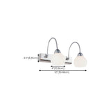 Stylish Flower 3-Light Sliver Bathroom Vanity Light #size